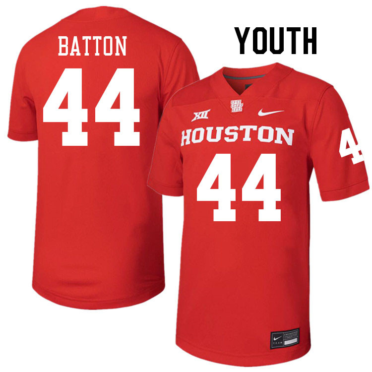 Youth #44 Michael Batton Houston Cougars College Football Jerseys Stitched-Red